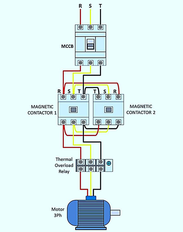 Forward and reverse motor control wiring diagram