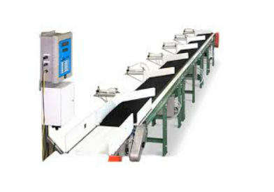 Sorting line with conveyor and control cabinet